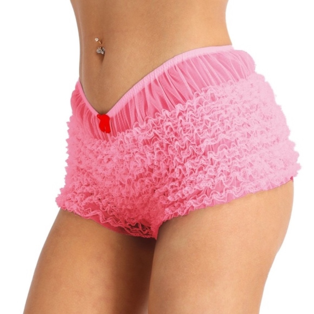 PINK  Rumba Panties, Burlesque Panties, Frilly Panties Boy Shorts Pinup …